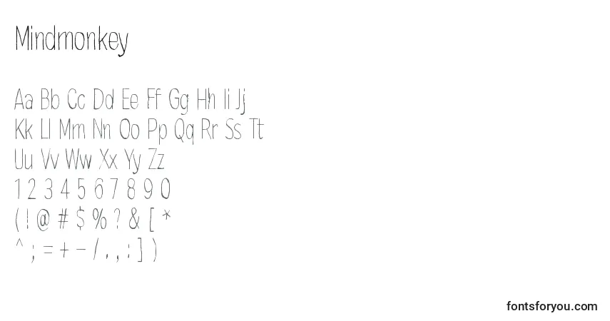 Czcionka Mindmonkey – alfabet, cyfry, specjalne znaki