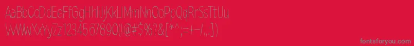 Mindmonkey-fontti – harmaat kirjasimet punaisella taustalla