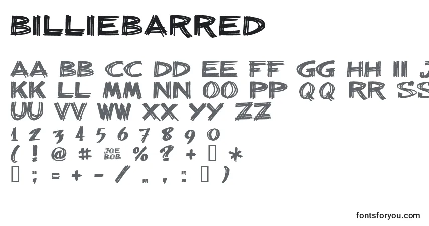 Billiebarred Font – alphabet, numbers, special characters