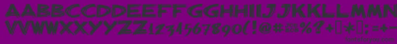 フォントBilliebarred – 紫の背景に黒い文字