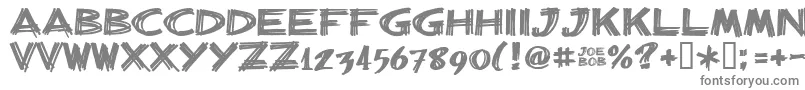 フォントBilliebarred – 白い背景に灰色の文字