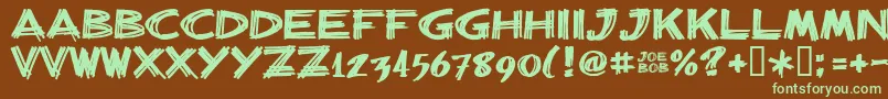 Billiebarred-fontti – vihreät fontit ruskealla taustalla