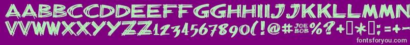 Billiebarred Font – Green Fonts on Purple Background