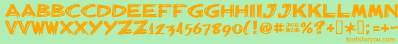 Billiebarred Font – Orange Fonts on Green Background