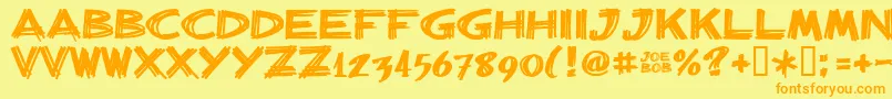 Billiebarred Font – Orange Fonts on Yellow Background