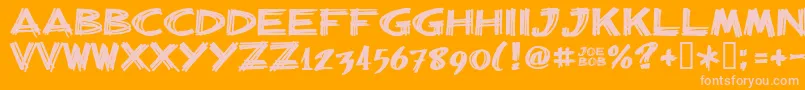 Billiebarred Font – Pink Fonts on Orange Background