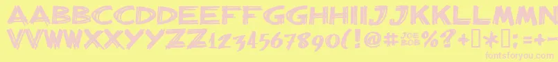 Billiebarred Font – Pink Fonts on Yellow Background