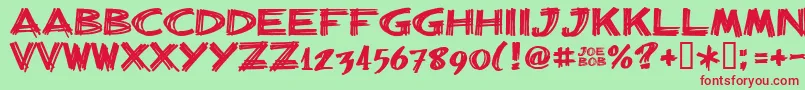 Billiebarred Font – Red Fonts on Green Background