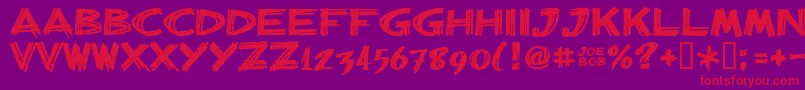 Billiebarred Font – Red Fonts on Purple Background