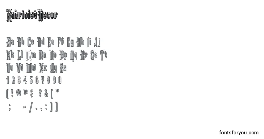 Czcionka KabrioletDecor – alfabet, cyfry, specjalne znaki