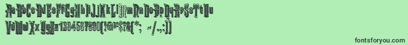 フォントKabrioletDecor – 緑の背景に黒い文字