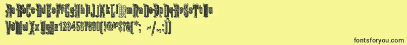 フォントKabrioletDecor – 黒い文字の黄色い背景
