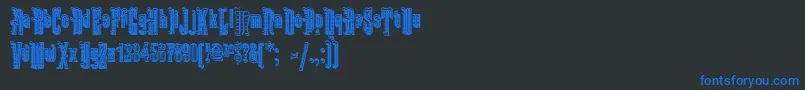 フォントKabrioletDecor – 黒い背景に青い文字