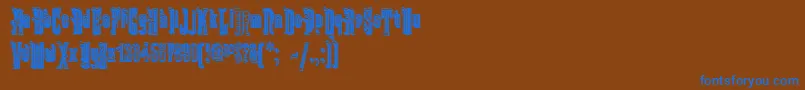 フォントKabrioletDecor – 茶色の背景に青い文字