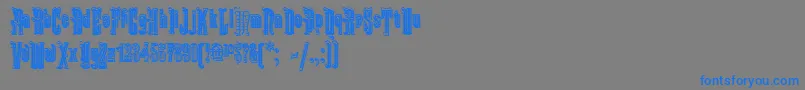 フォントKabrioletDecor – 灰色の背景に青い文字