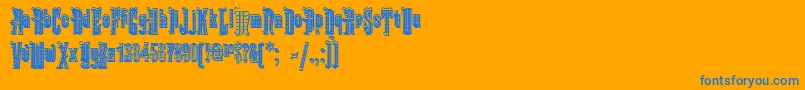 KabrioletDecor-fontti – siniset fontit oranssilla taustalla