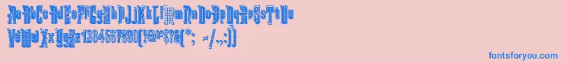 KabrioletDecor-Schriftart – Blaue Schriften auf rosa Hintergrund