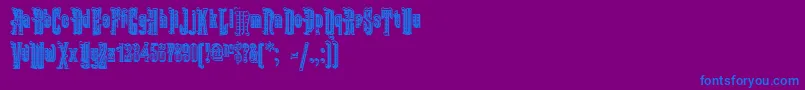 フォントKabrioletDecor – 紫色の背景に青い文字