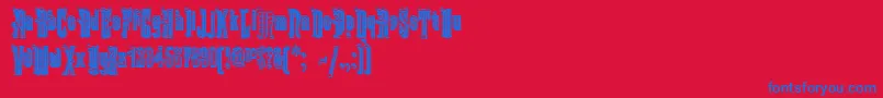 Czcionka KabrioletDecor – niebieskie czcionki na czerwonym tle