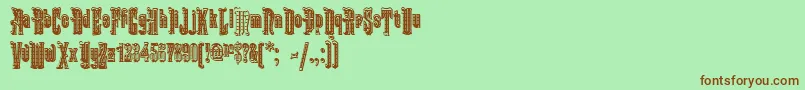 Шрифт KabrioletDecor – коричневые шрифты на зелёном фоне