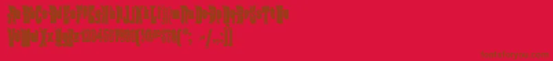 KabrioletDecor-fontti – ruskeat fontit punaisella taustalla