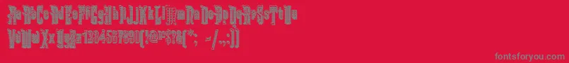 フォントKabrioletDecor – 赤い背景に灰色の文字