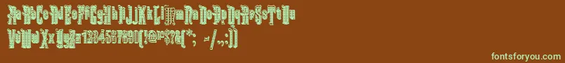 Шрифт KabrioletDecor – зелёные шрифты на коричневом фоне