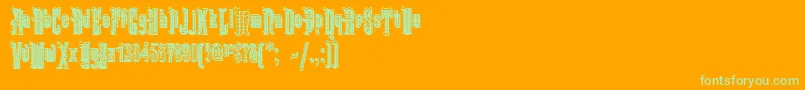 KabrioletDecor-fontti – vihreät fontit oranssilla taustalla