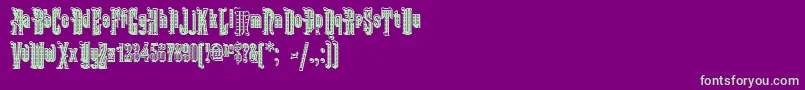 KabrioletDecor-Schriftart – Grüne Schriften auf violettem Hintergrund