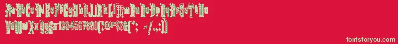 KabrioletDecor-Schriftart – Grüne Schriften auf rotem Hintergrund