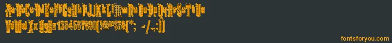フォントKabrioletDecor – 黒い背景にオレンジの文字