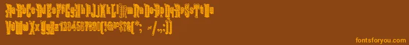 Шрифт KabrioletDecor – оранжевые шрифты на коричневом фоне