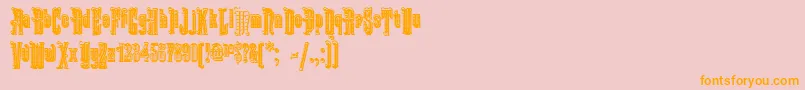 KabrioletDecor-Schriftart – Orangefarbene Schriften auf rosa Hintergrund