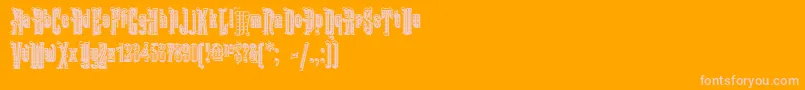 KabrioletDecor-Schriftart – Rosa Schriften auf orangefarbenem Hintergrund