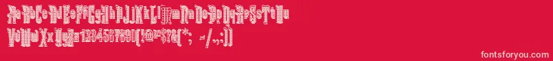 KabrioletDecor-fontti – vaaleanpunaiset fontit punaisella taustalla