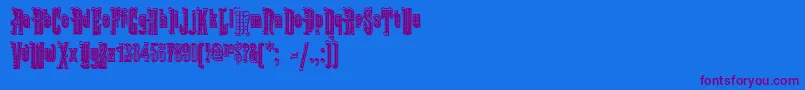 Czcionka KabrioletDecor – fioletowe czcionki na niebieskim tle