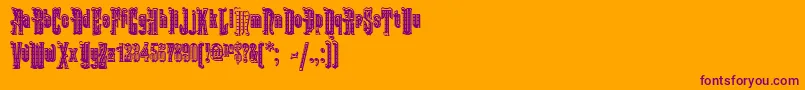 KabrioletDecor-Schriftart – Violette Schriften auf orangefarbenem Hintergrund