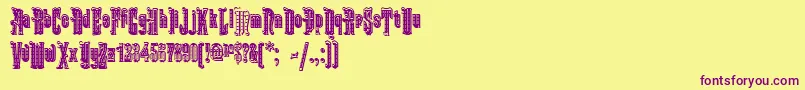 KabrioletDecor-Schriftart – Violette Schriften auf gelbem Hintergrund