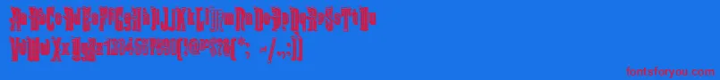 KabrioletDecor-Schriftart – Rote Schriften auf blauem Hintergrund