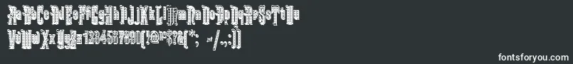 フォントKabrioletDecor – 黒い背景に白い文字