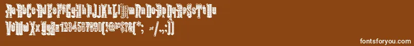 KabrioletDecor-Schriftart – Weiße Schriften auf braunem Hintergrund