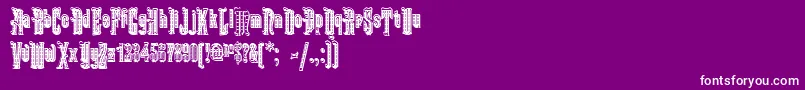 KabrioletDecor-Schriftart – Weiße Schriften auf violettem Hintergrund