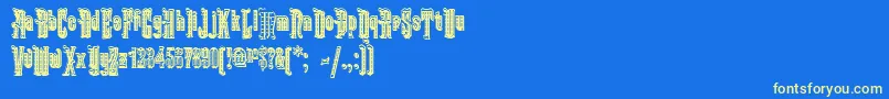 フォントKabrioletDecor – 黄色の文字、青い背景