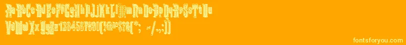 KabrioletDecor-Schriftart – Gelbe Schriften auf orangefarbenem Hintergrund