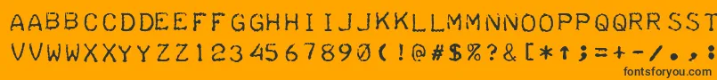 フォントTeleprinterIntalic – 黒い文字のオレンジの背景