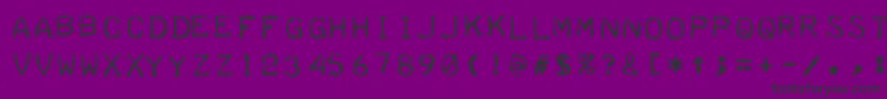 フォントTeleprinterIntalic – 紫の背景に黒い文字