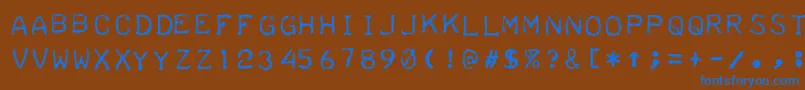 フォントTeleprinterIntalic – 茶色の背景に青い文字