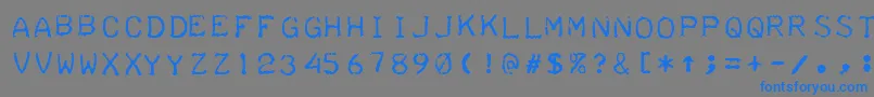 TeleprinterIntalic Font – Blue Fonts on Gray Background