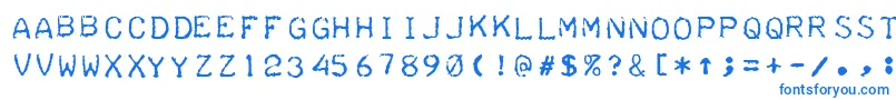 フォントTeleprinterIntalic – 白い背景に青い文字