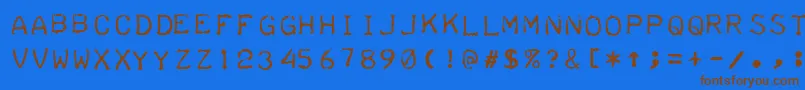 TeleprinterIntalic Font – Brown Fonts on Blue Background